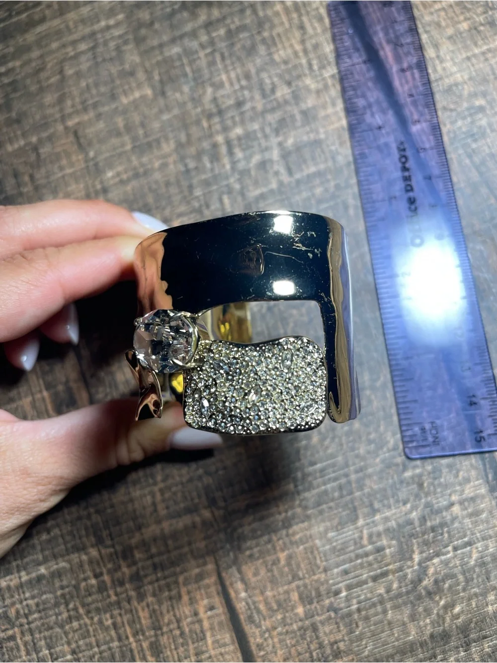 Alexis Bittar GoldTone Statement Cuff Bracelet with Crystal Accent